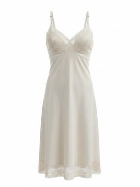 Vanity Fair Vintage Full Slip Size 40 Ivory Nylon Lace Trim Adjustable Straps